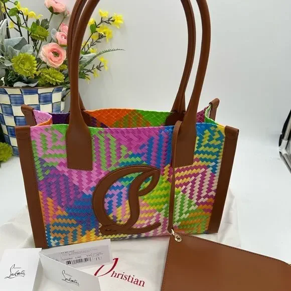 Women’s Christian Louboutin side-by-side tote with removable pouch made in Italy - Picture 2 of 12